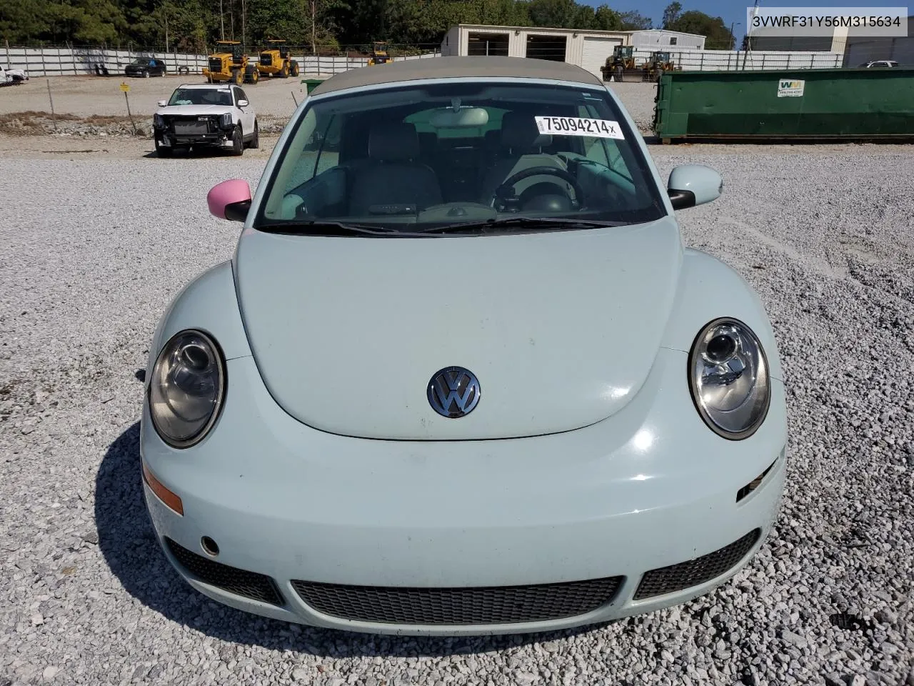 2006 Volkswagen New Beetle Convertible Option Package 1 VIN: 3VWRF31Y56M315634 Lot: 75094214