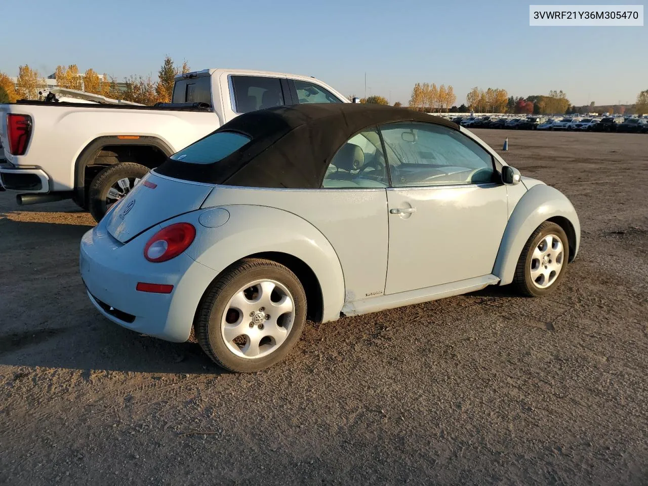 2006 Volkswagen New Beetle Convertible 2.5L VIN: 3VWRF21Y36M305470 Lot: 76891534