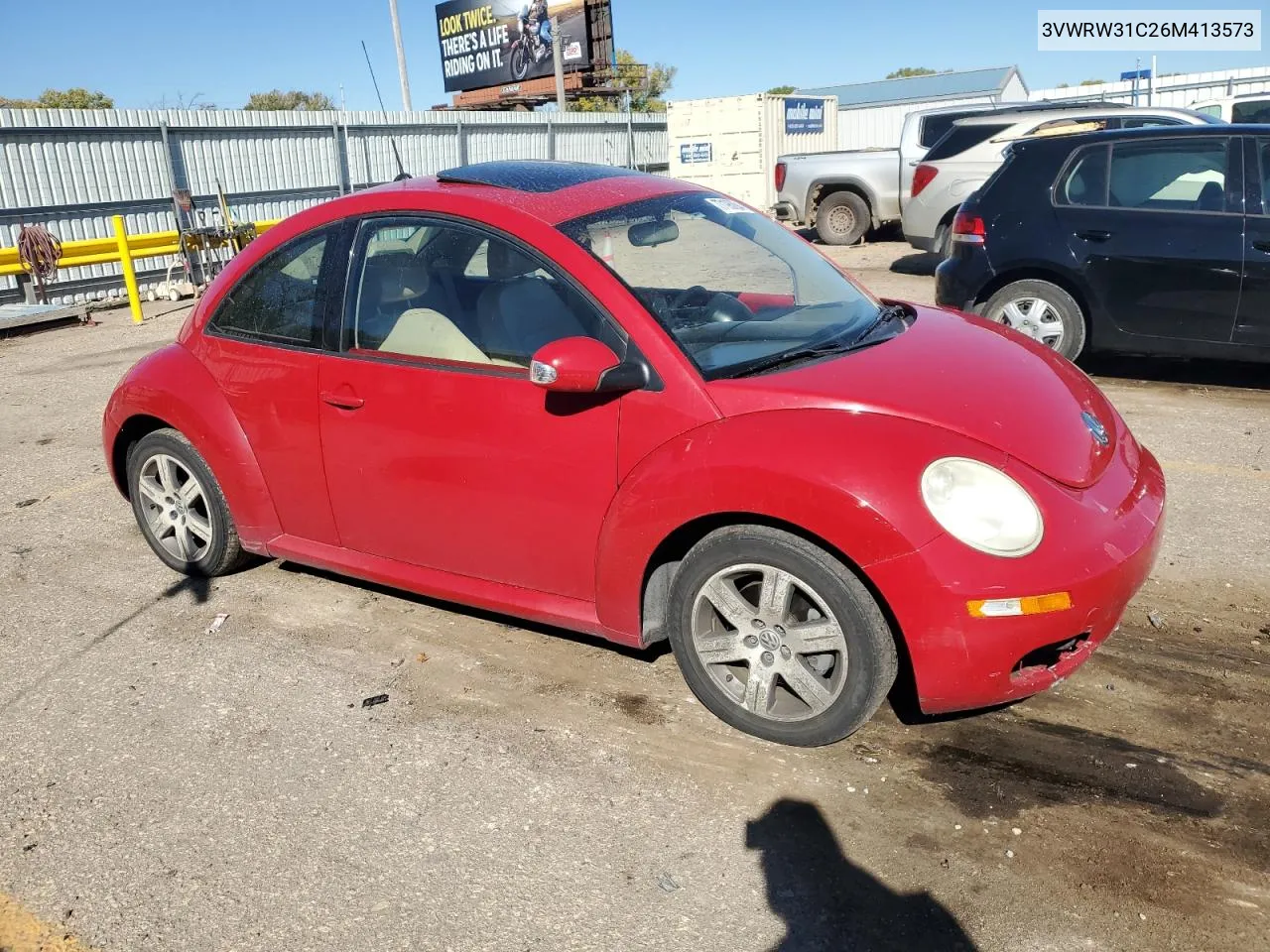 2006 Volkswagen New Beetle 2.5L Option Package 1 VIN: 3VWRW31C26M413573 Lot: 77195094