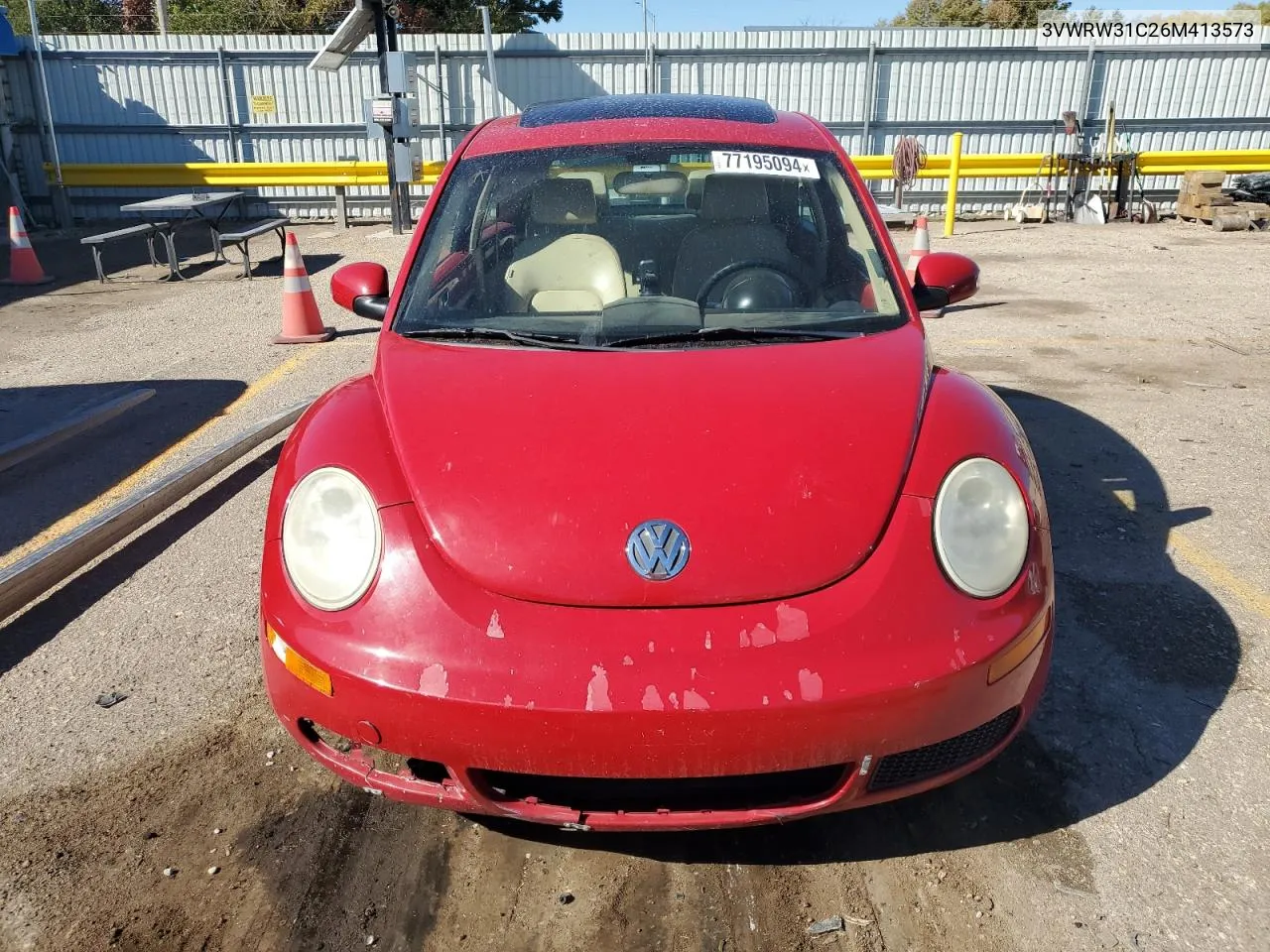 2006 Volkswagen New Beetle 2.5L Option Package 1 VIN: 3VWRW31C26M413573 Lot: 77195094