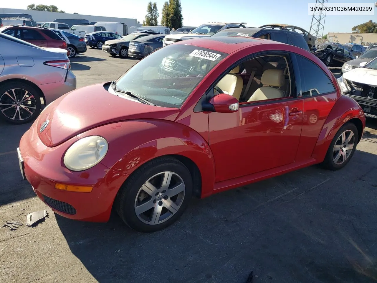 2006 Volkswagen New Beetle 2.5L Option Package 1 VIN: 3VWRG31C36M420299 Lot: 77830544