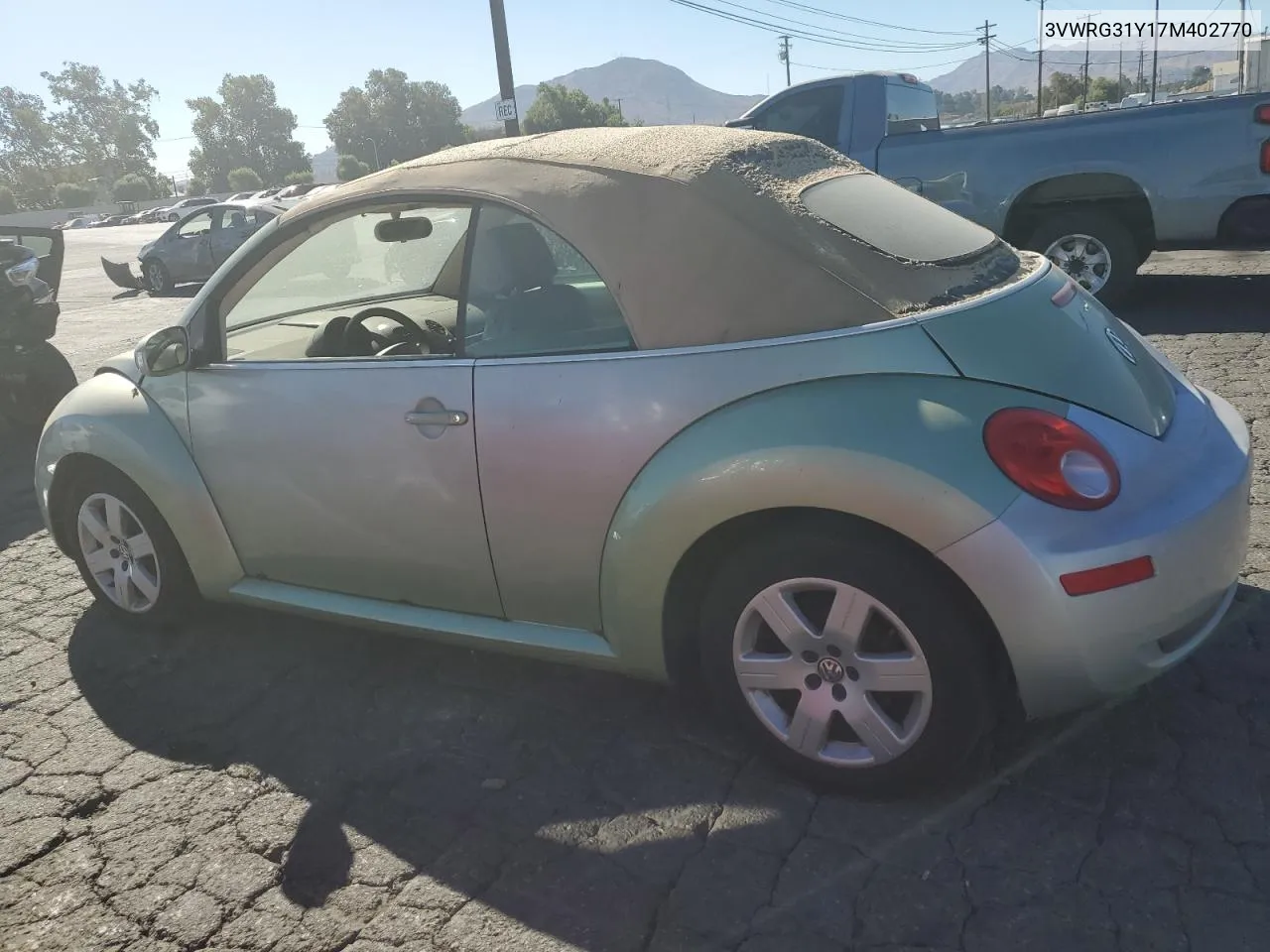 2007 Volkswagen New Beetle Convertible Option Package 1 VIN: 3VWRG31Y17M402770 Lot: 68121864