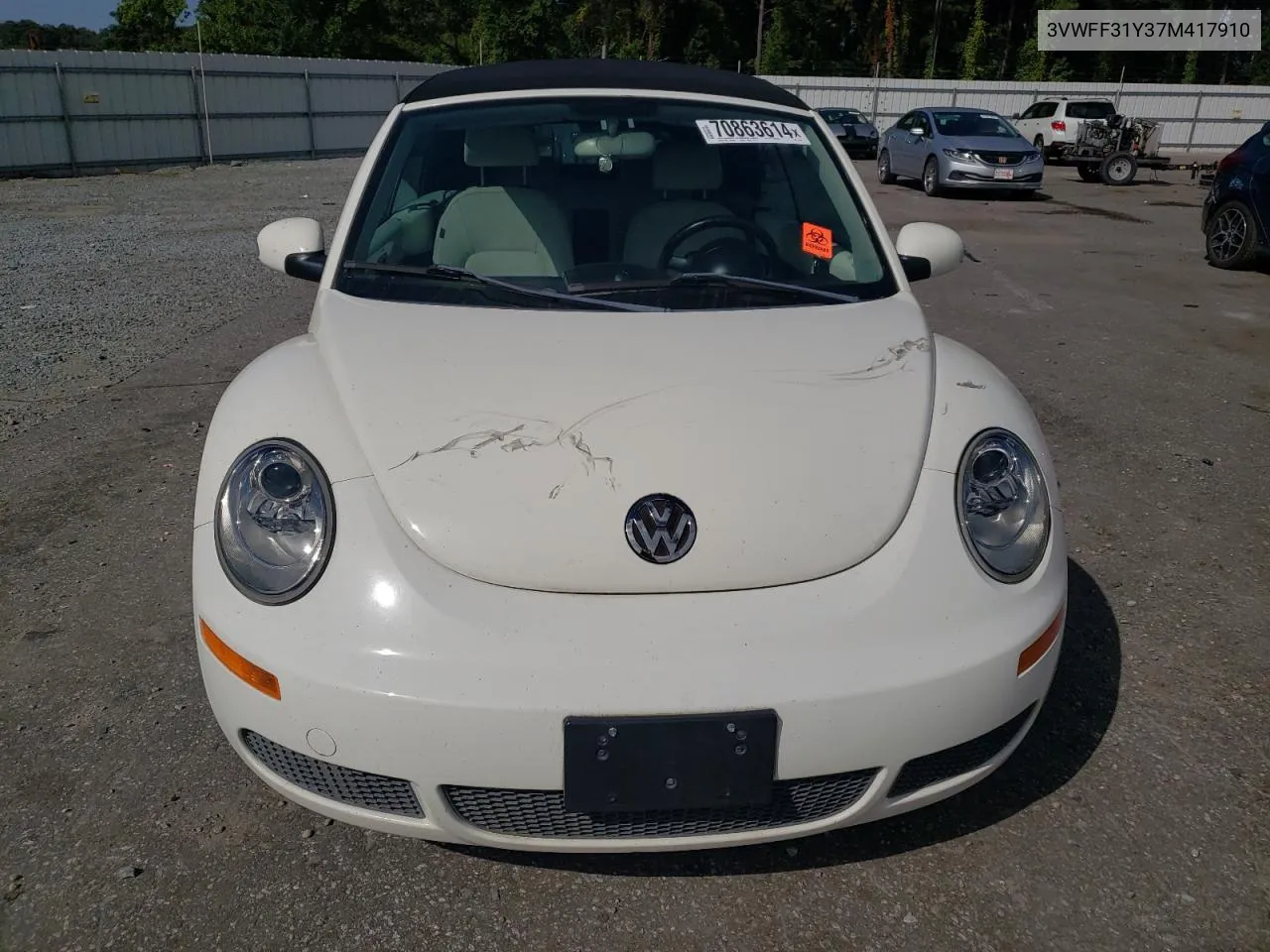 2007 Volkswagen New Beetle Triple White VIN: 3VWFF31Y37M417910 Lot: 70863614