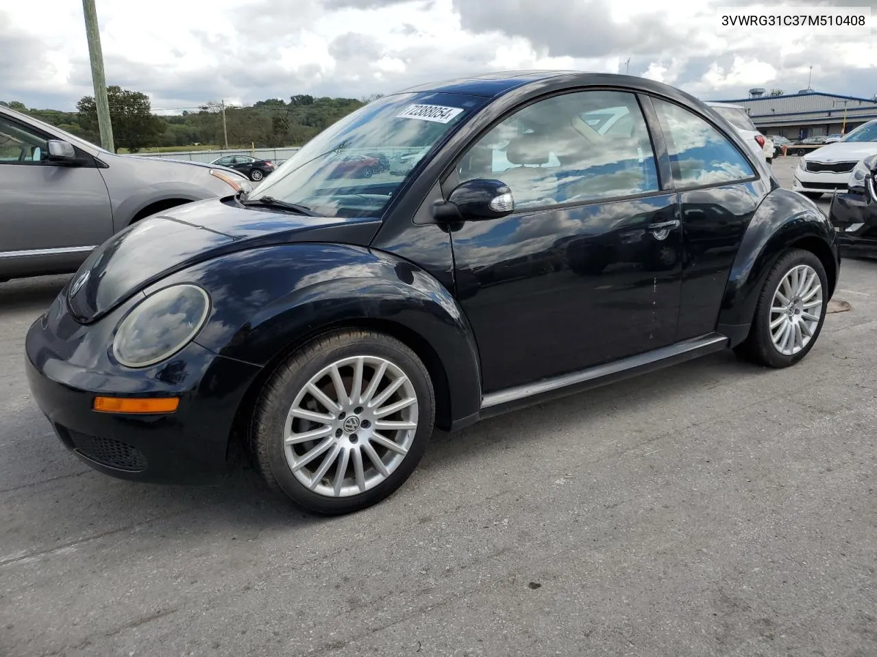 2007 Volkswagen New Beetle 2.5L Option Package 1 VIN: 3VWRG31C37M510408 Lot: 72388054