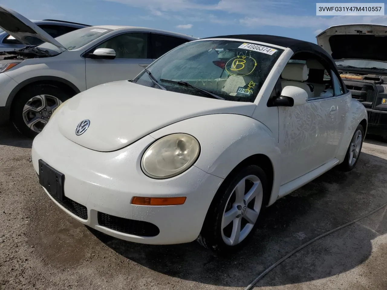 2007 Volkswagen New Beetle Triple White VIN: 3VWFG31Y47M410557 Lot: 74986374