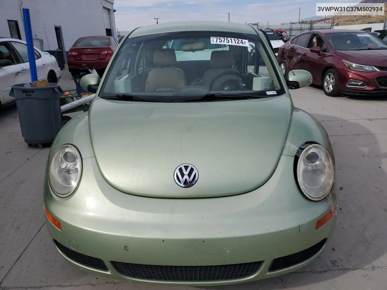 2007 Volkswagen New Beetle 2.5L VIN: 3VWPW31C37M502934 Lot: 75751124