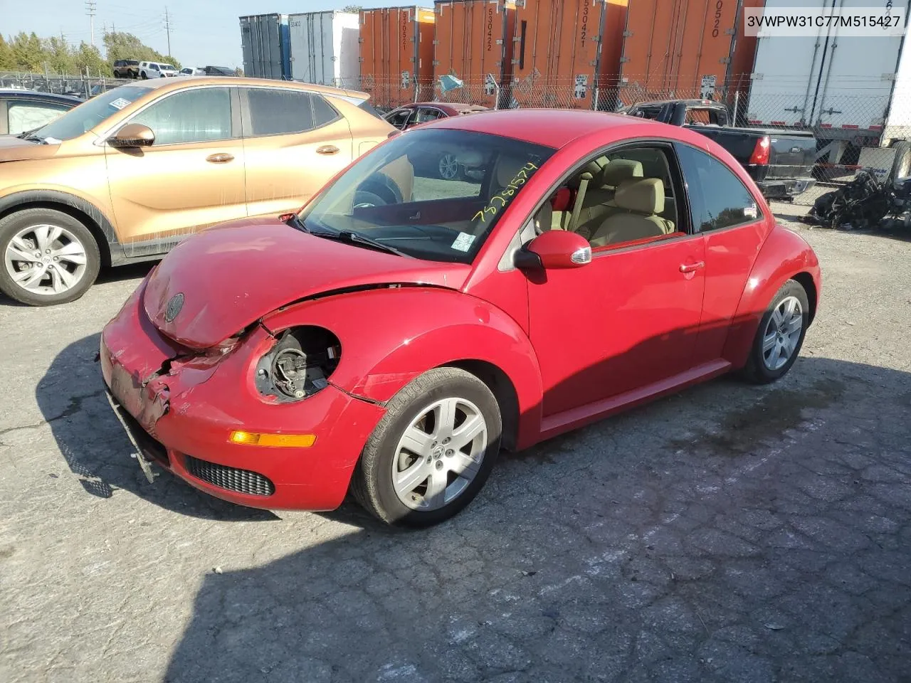 2007 Volkswagen New Beetle 2.5L VIN: 3VWPW31C77M515427 Lot: 78281574