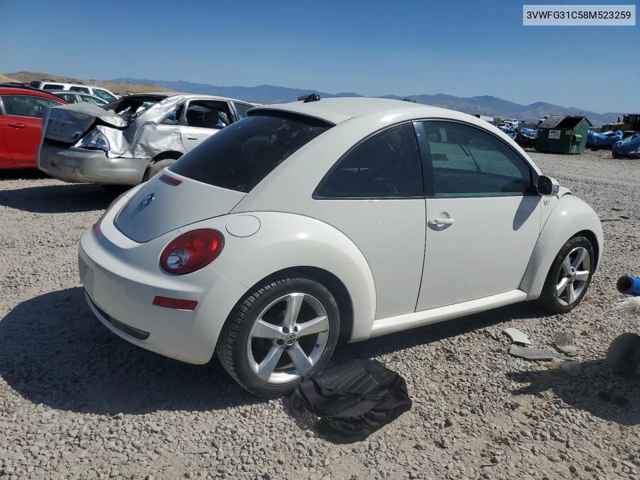 2008 Volkswagen New Beetle Triple White VIN: 3VWFG31C58M523259 Lot: 69516424