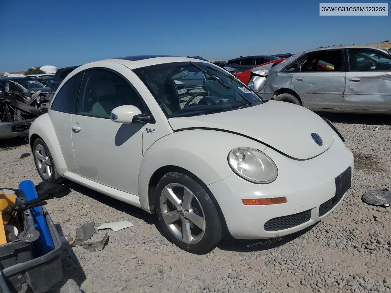 2008 Volkswagen New Beetle Triple White VIN: 3VWFG31C58M523259 Lot: 69516424