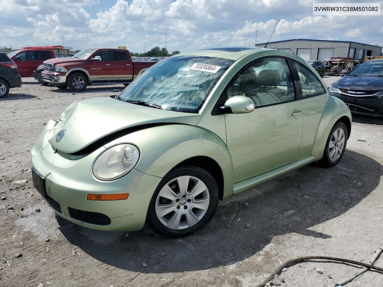 2008 Volkswagen New Beetle S VIN: 3VWRW31C38M501082 Lot: 71196154