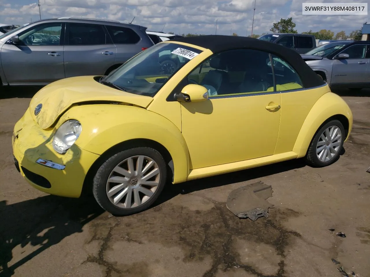 2008 Volkswagen New Beetle Convertible Se VIN: 3VWRF31Y88M408117 Lot: 71960014