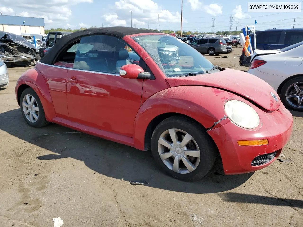 2008 Volkswagen New Beetle Convertible S VIN: 3VWPF31Y48M409269 Lot: 72285944