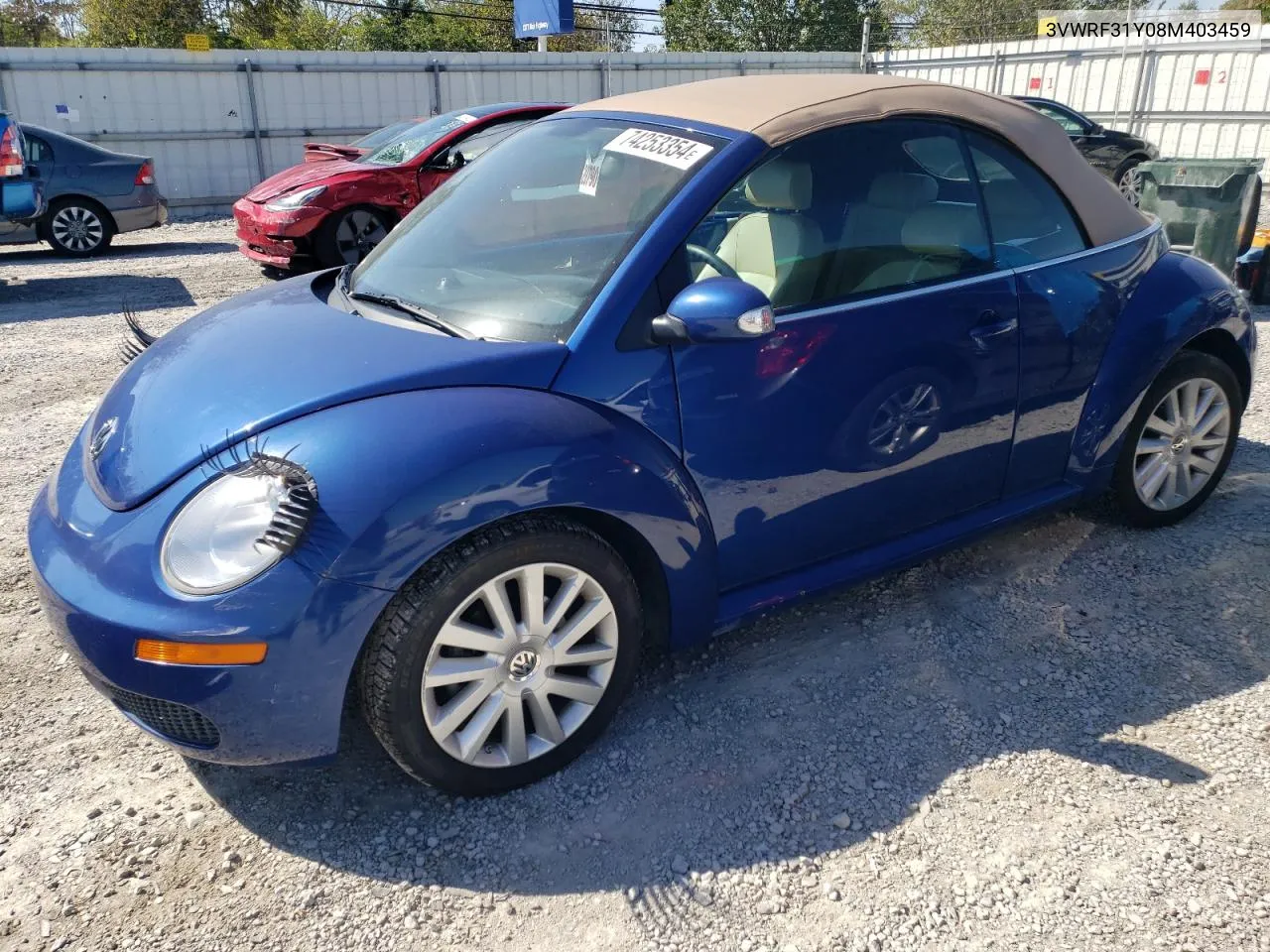 2008 Volkswagen New Beetle Convertible Se VIN: 3VWRF31Y08M403459 Lot: 74253354