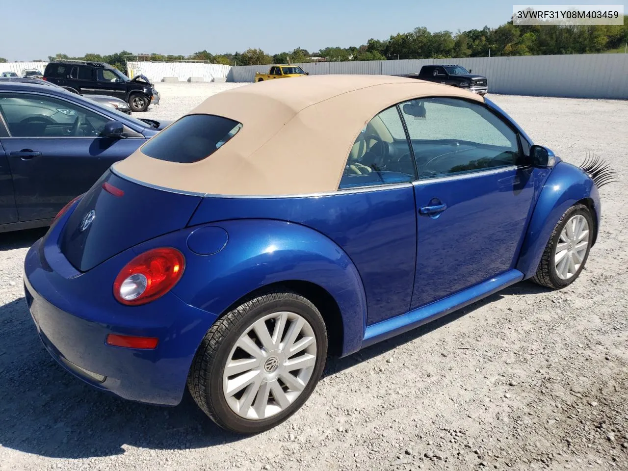 2008 Volkswagen New Beetle Convertible Se VIN: 3VWRF31Y08M403459 Lot: 74253354