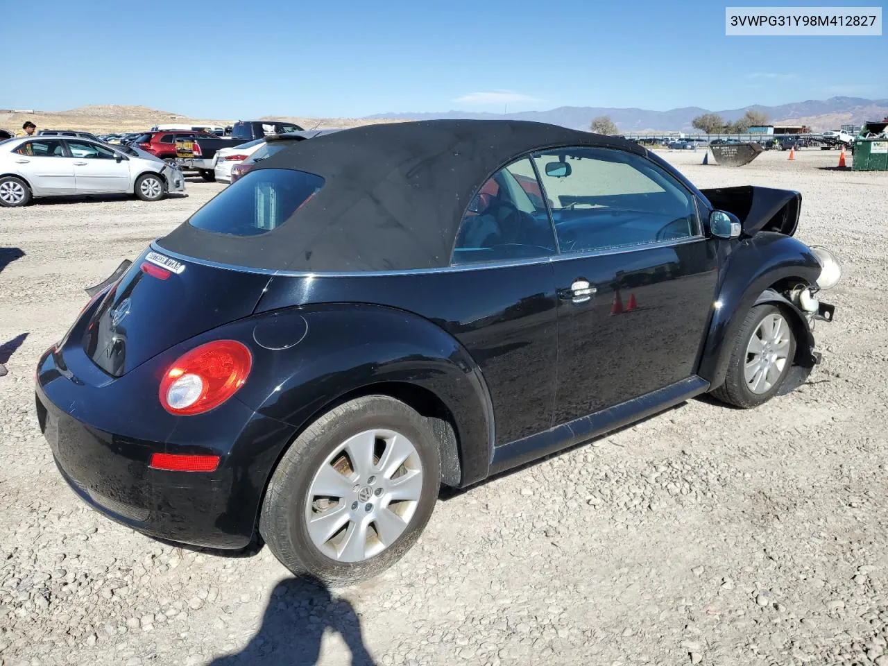 2008 Volkswagen New Beetle Convertible S VIN: 3VWPG31Y98M412827 Lot: 75423044