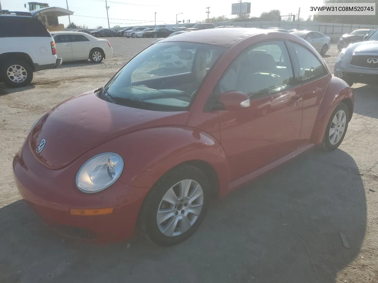 2008 Volkswagen New Beetle S VIN: 3VWPW31C08M520745 Lot: 75470194