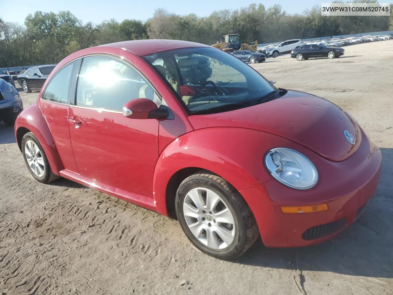 2008 Volkswagen New Beetle S VIN: 3VWPW31C08M520745 Lot: 75470194