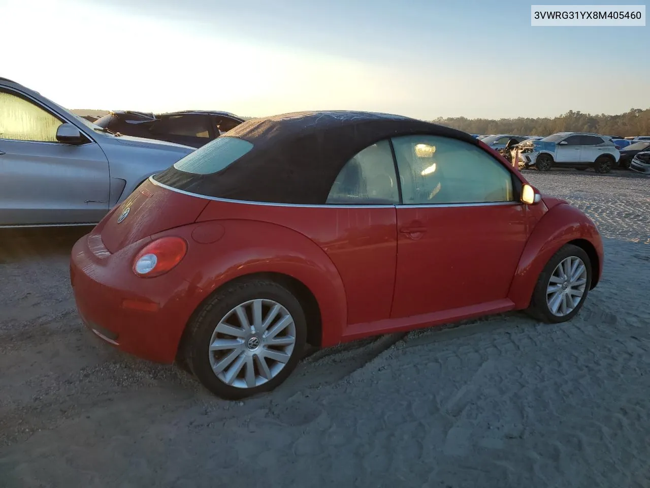 2008 Volkswagen New Beetle Convertible Se VIN: 3VWRG31YX8M405460 Lot: 75984594