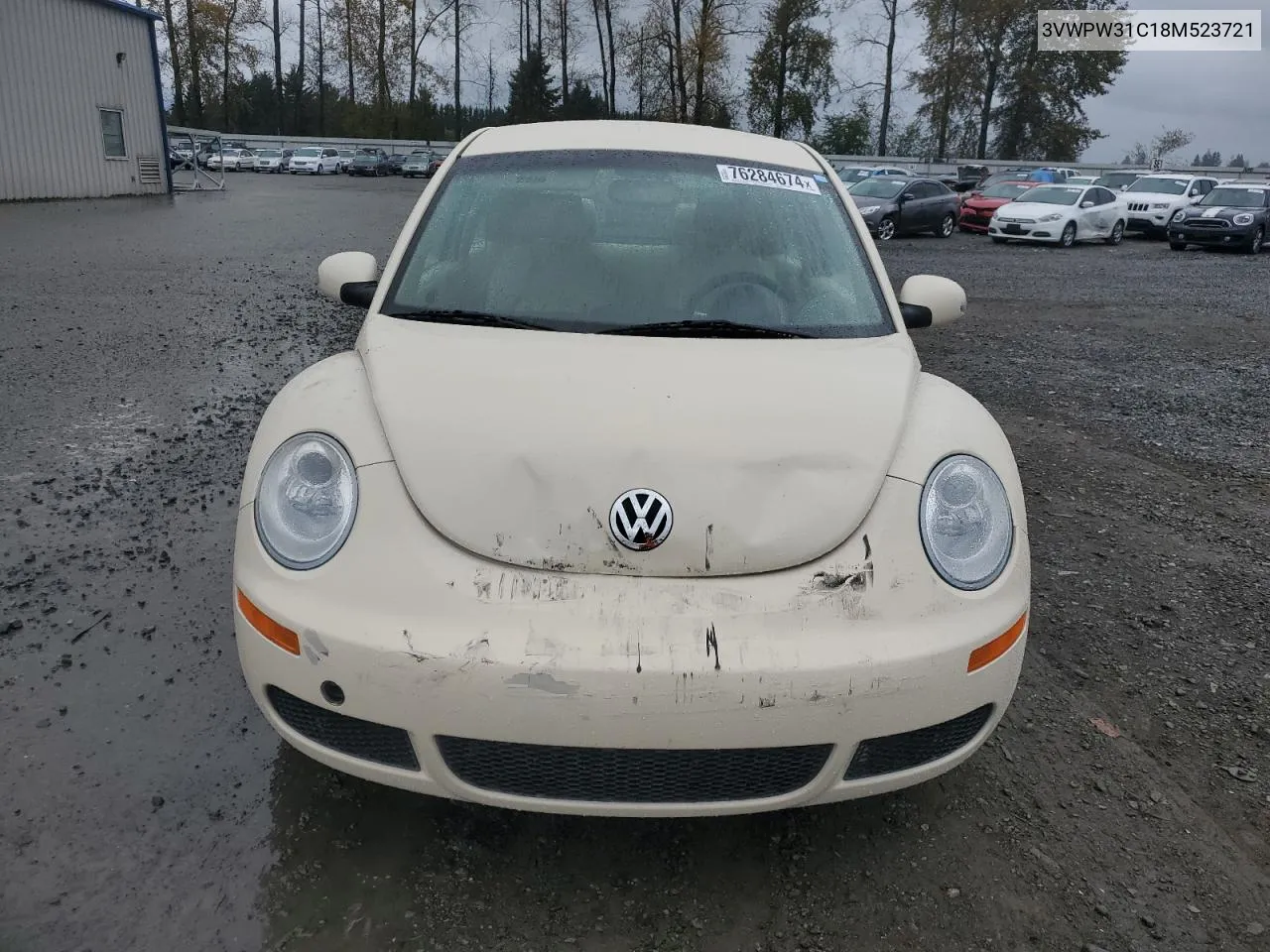 2008 Volkswagen New Beetle S VIN: 3VWPW31C18M523721 Lot: 76284674