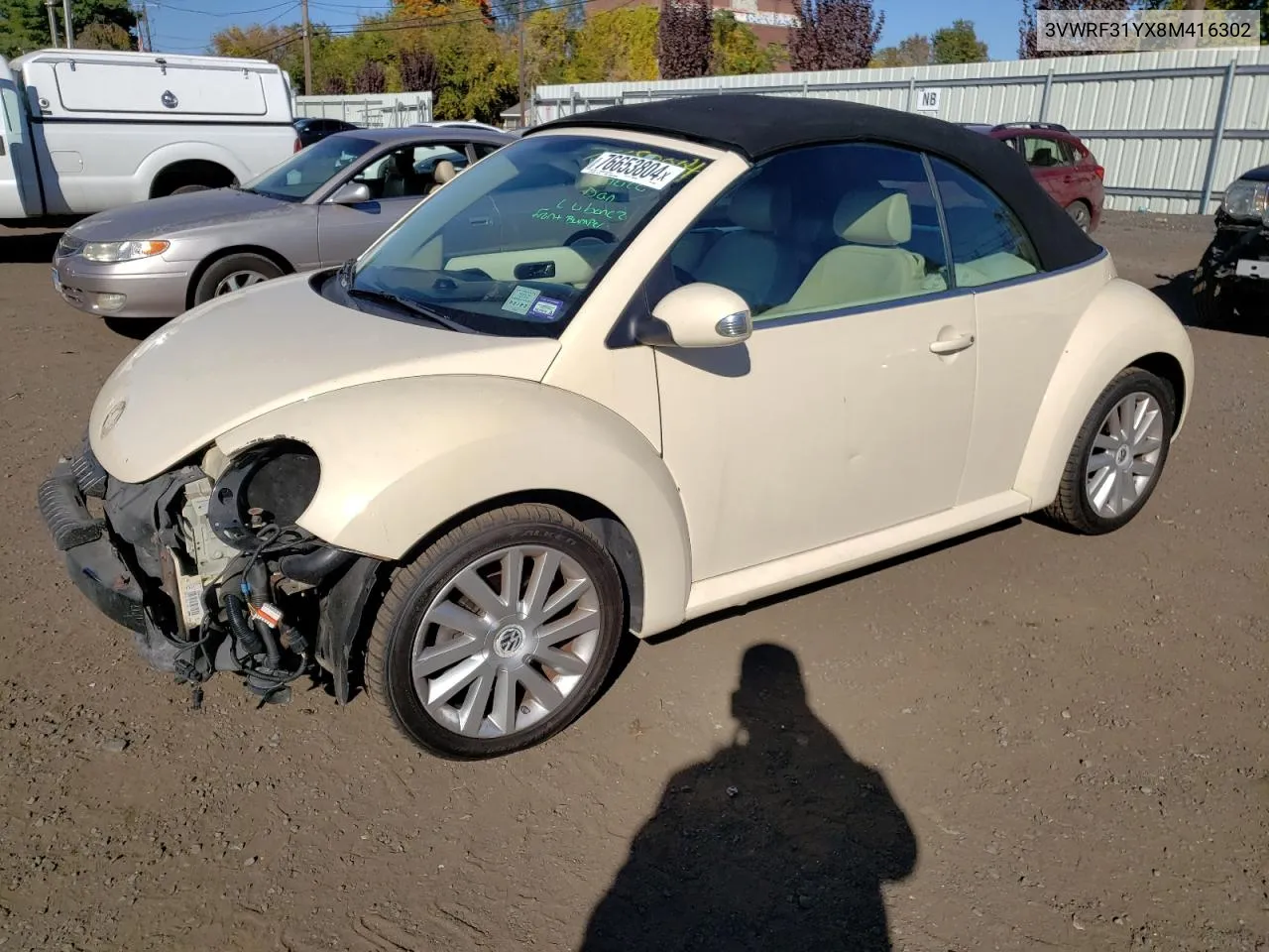 2008 Volkswagen New Beetle Convertible Se VIN: 3VWRF31YX8M416302 Lot: 76653804