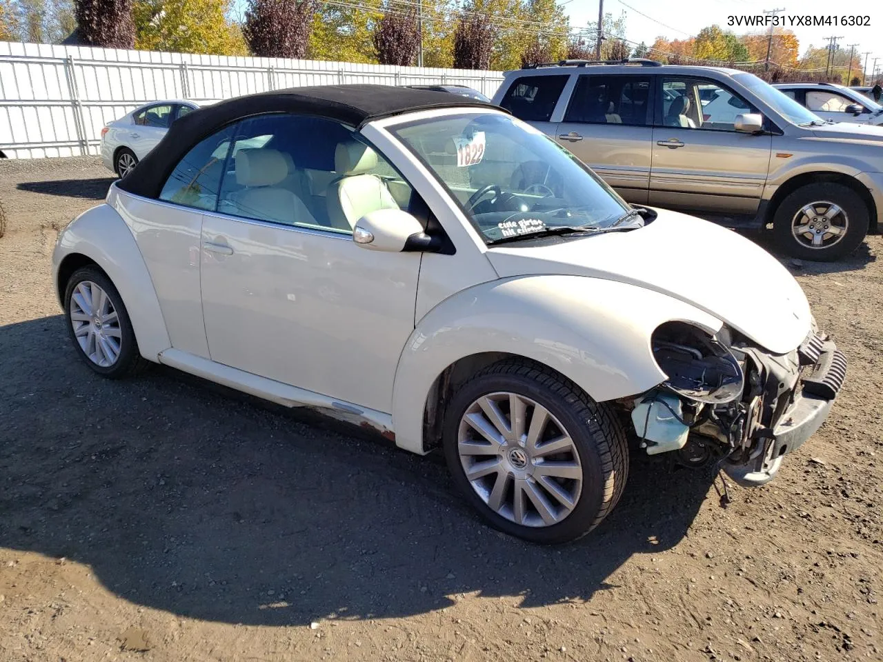 3VWRF31YX8M416302 2008 Volkswagen New Beetle Convertible Se