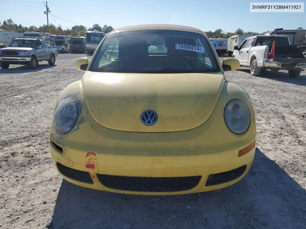 2008 Volkswagen New Beetle Convertible Se VIN: 3VWRF31Y28M411921 Lot: 76999274