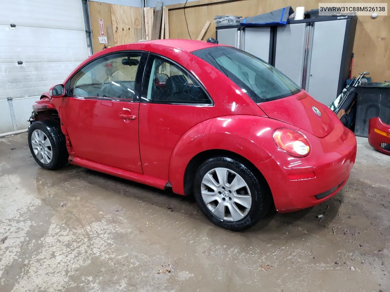 2008 Volkswagen New Beetle S VIN: 3VWRW31C88M526138 Lot: 77848734