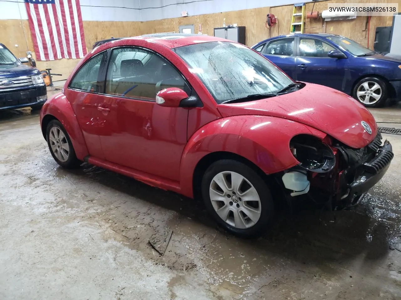 2008 Volkswagen New Beetle S VIN: 3VWRW31C88M526138 Lot: 77848734