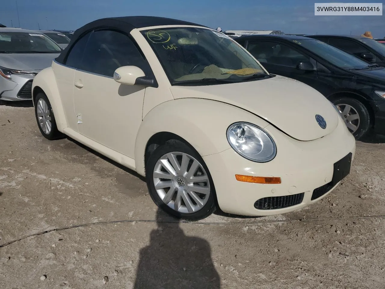 2008 Volkswagen New Beetle Convertible Se VIN: 3VWRG31Y88M403416 Lot: 80187384