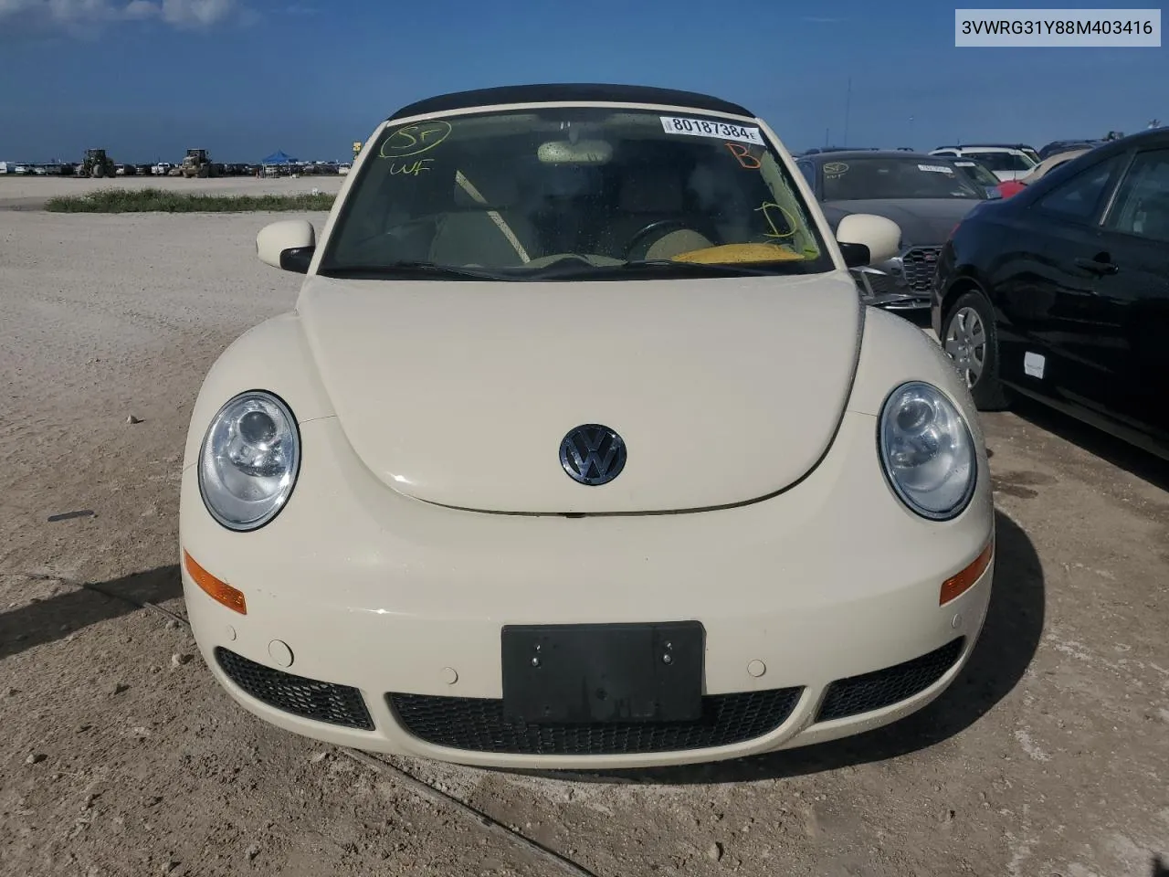 2008 Volkswagen New Beetle Convertible Se VIN: 3VWRG31Y88M403416 Lot: 80187384