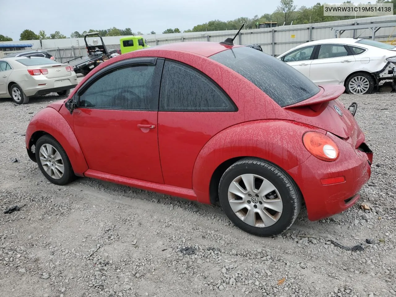 2009 Volkswagen New Beetle S VIN: 3VWRW31C19M514138 Lot: 70630904