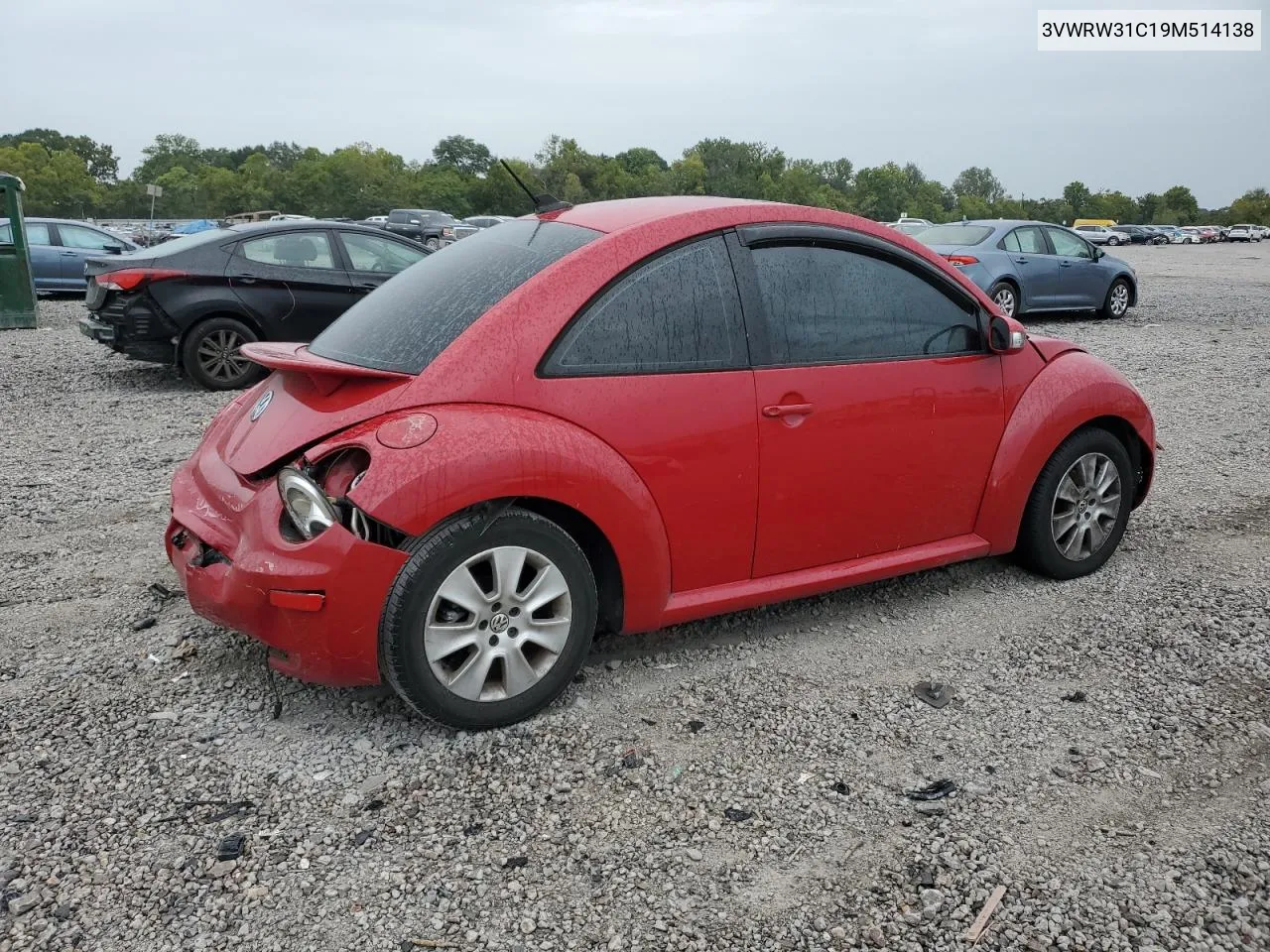 2009 Volkswagen New Beetle S VIN: 3VWRW31C19M514138 Lot: 70630904