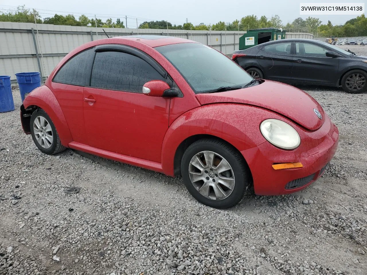 2009 Volkswagen New Beetle S VIN: 3VWRW31C19M514138 Lot: 70630904