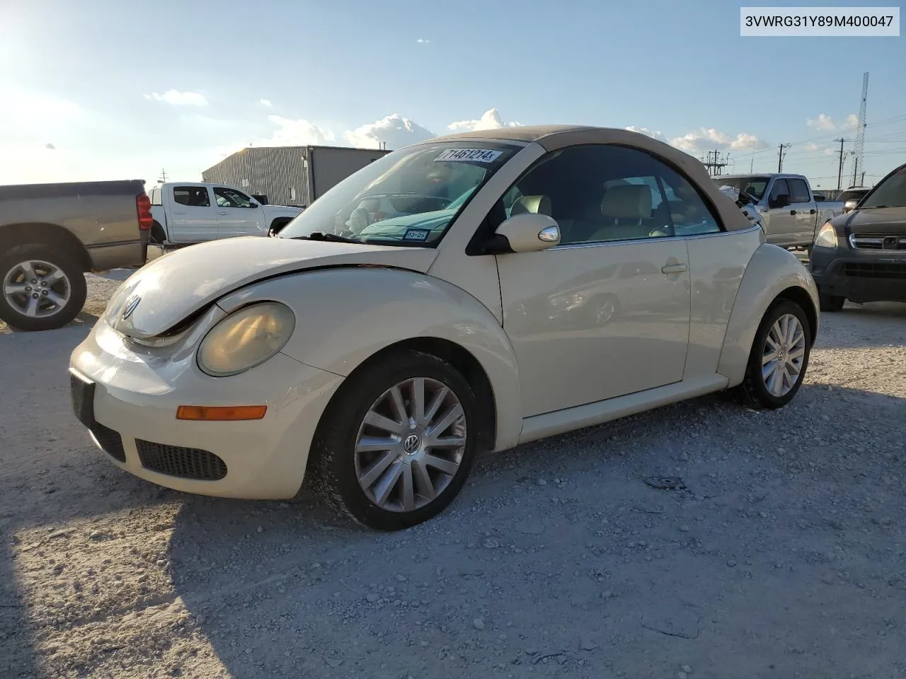 2009 Volkswagen New Beetle S VIN: 3VWRG31Y89M400047 Lot: 71461214