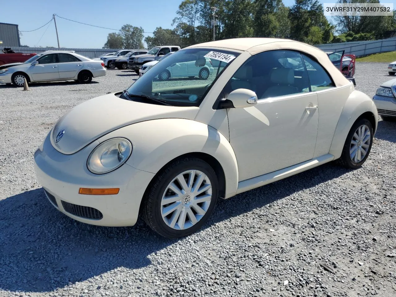 2009 Volkswagen New Beetle S VIN: 3VWRF31Y29M407532 Lot: 75924194