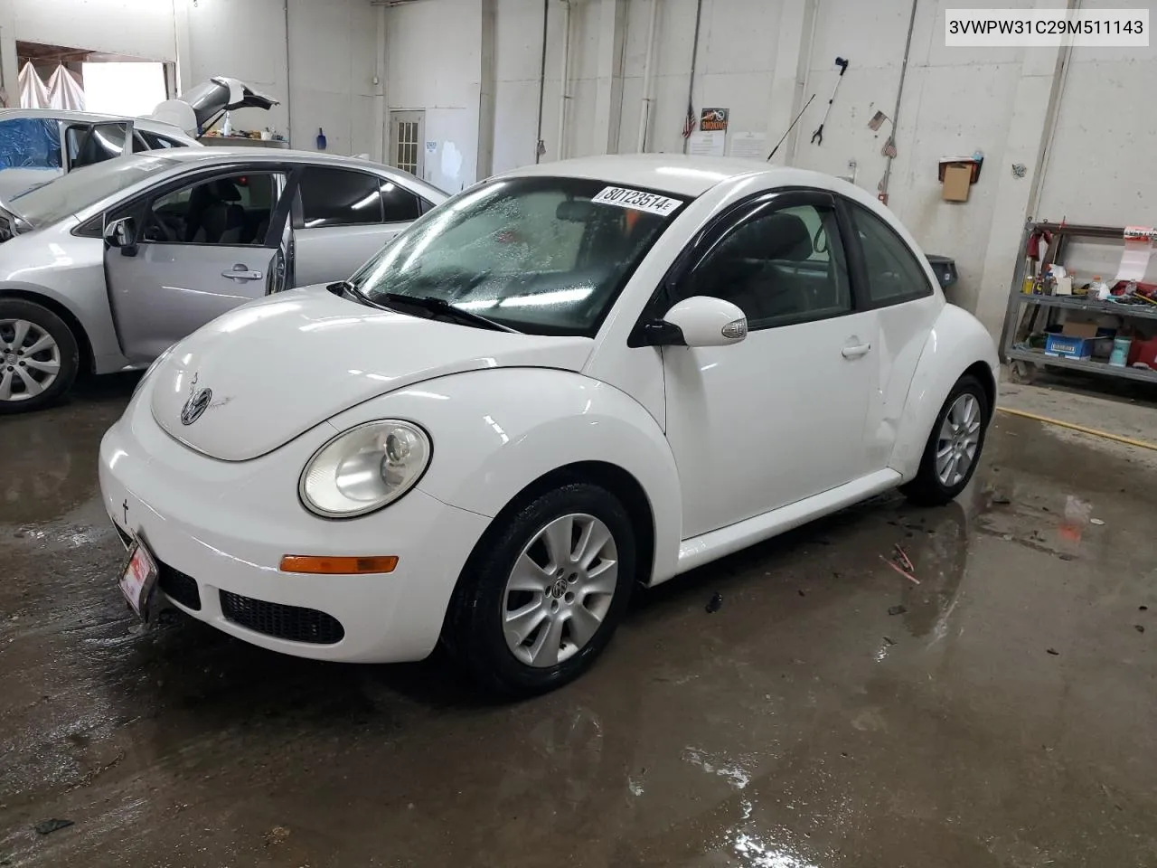 2009 Volkswagen New Beetle S VIN: 3VWPW31C29M511143 Lot: 80123514