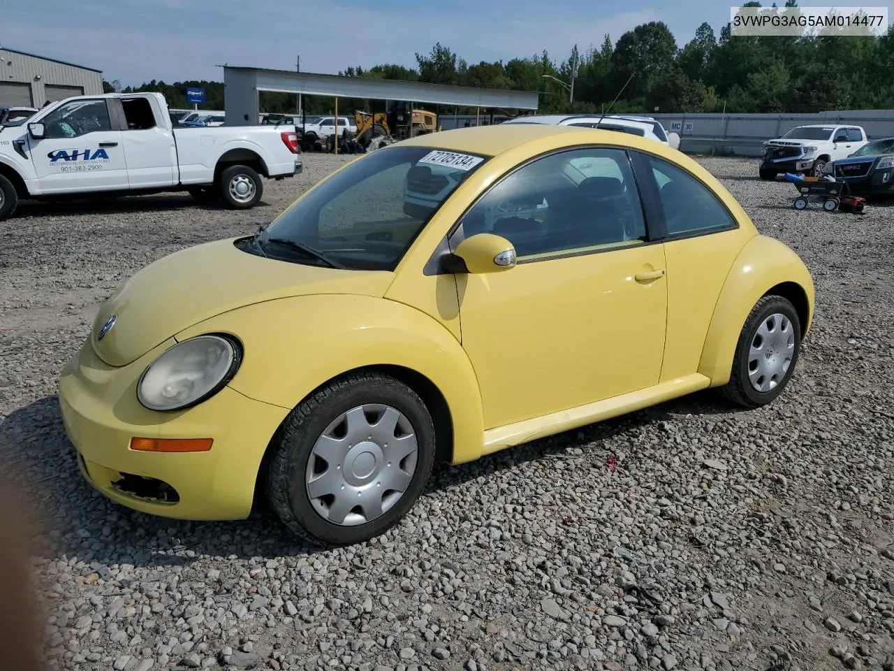 2010 Volkswagen New Beetle VIN: 3VWPG3AG5AM014477 Lot: 72705134