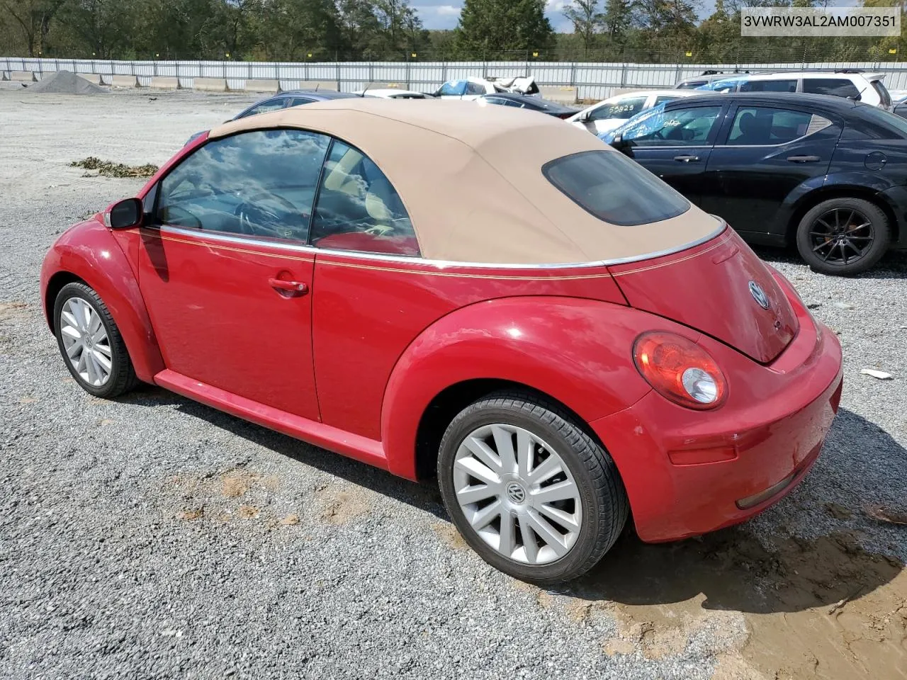 2010 Volkswagen New Beetle VIN: 3VWRW3AL2AM007351 Lot: 74328574