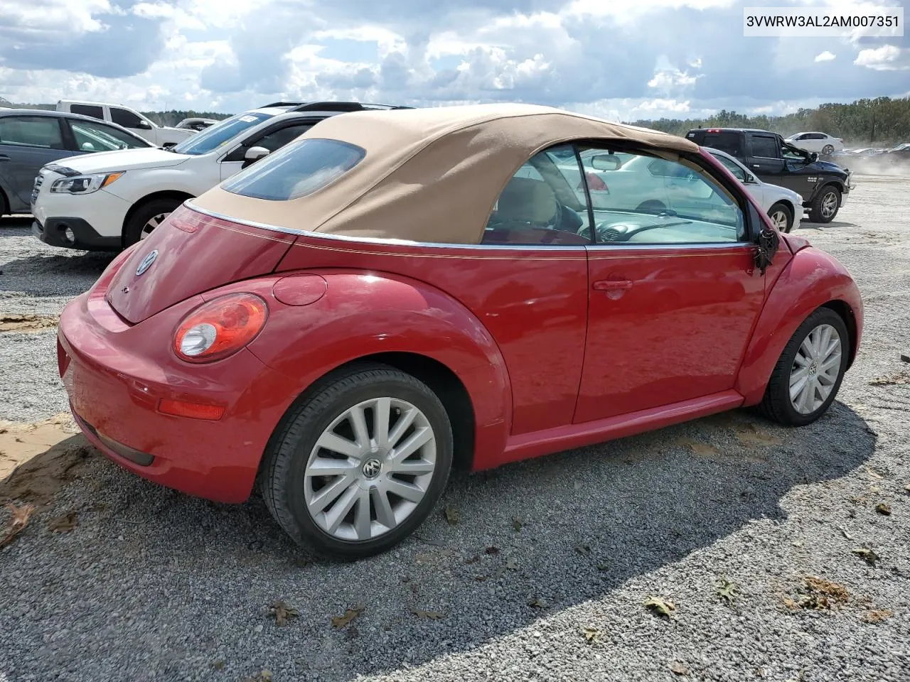 2010 Volkswagen New Beetle VIN: 3VWRW3AL2AM007351 Lot: 74328574