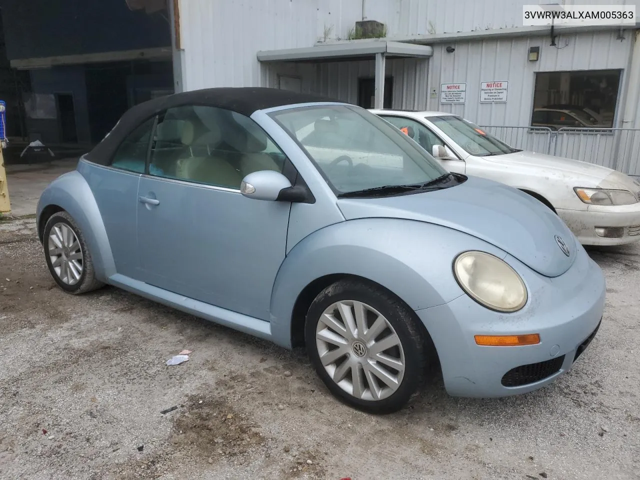 2010 Volkswagen New Beetle VIN: 3VWRW3ALXAM005363 Lot: 74505044