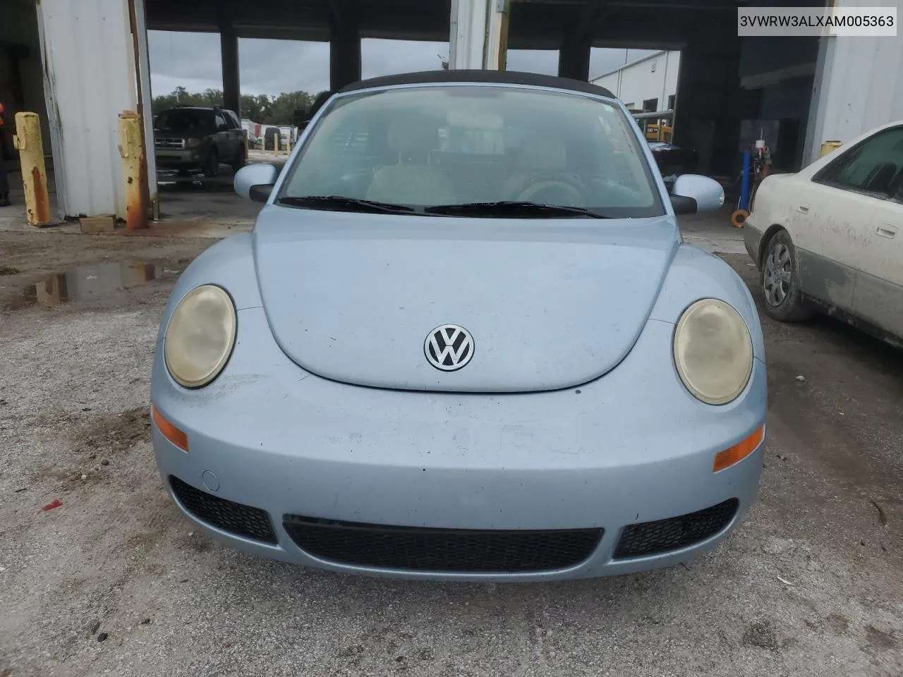 2010 Volkswagen New Beetle VIN: 3VWRW3ALXAM005363 Lot: 74505044