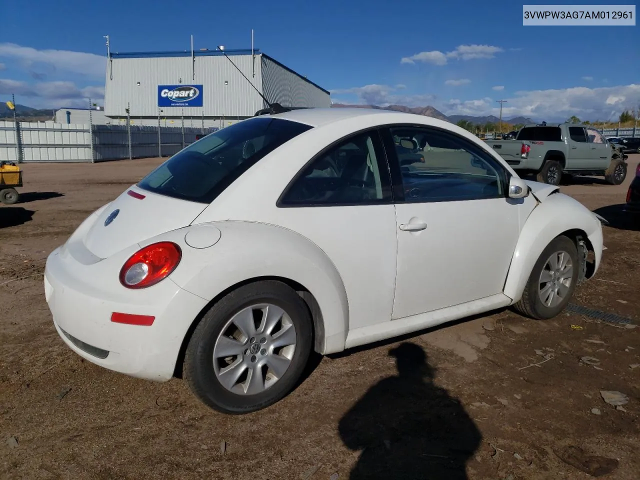 2010 Volkswagen New Beetle VIN: 3VWPW3AG7AM012961 Lot: 76802104