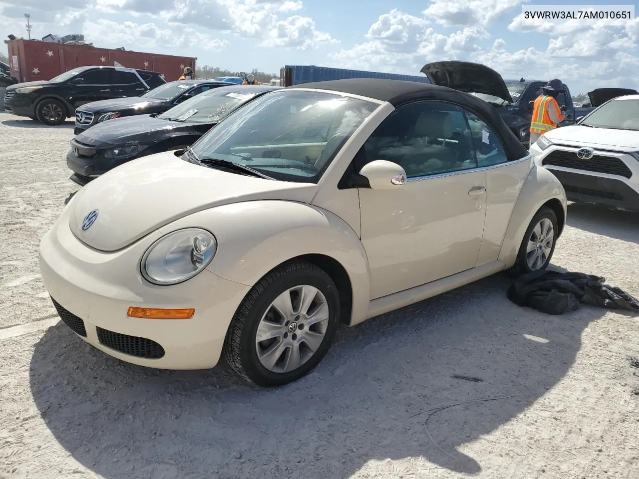 2010 Volkswagen New Beetle VIN: 3VWRW3AL7AM010651 Lot: 77471594