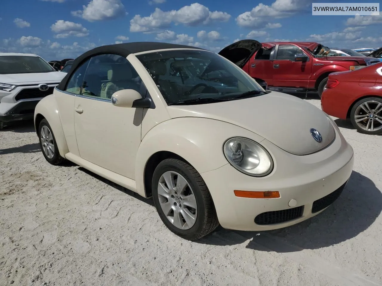 2010 Volkswagen New Beetle VIN: 3VWRW3AL7AM010651 Lot: 77471594