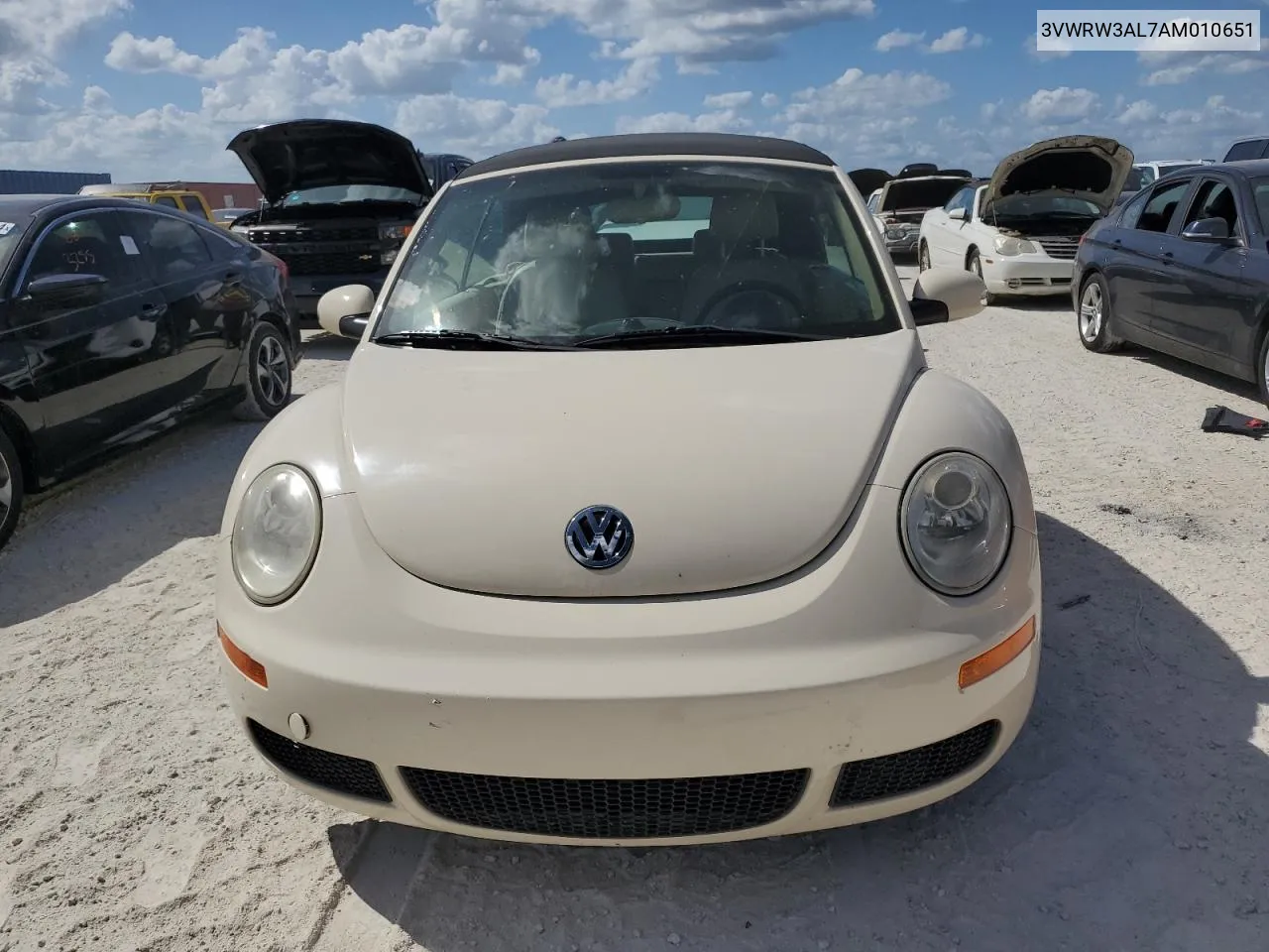 2010 Volkswagen New Beetle VIN: 3VWRW3AL7AM010651 Lot: 77471594