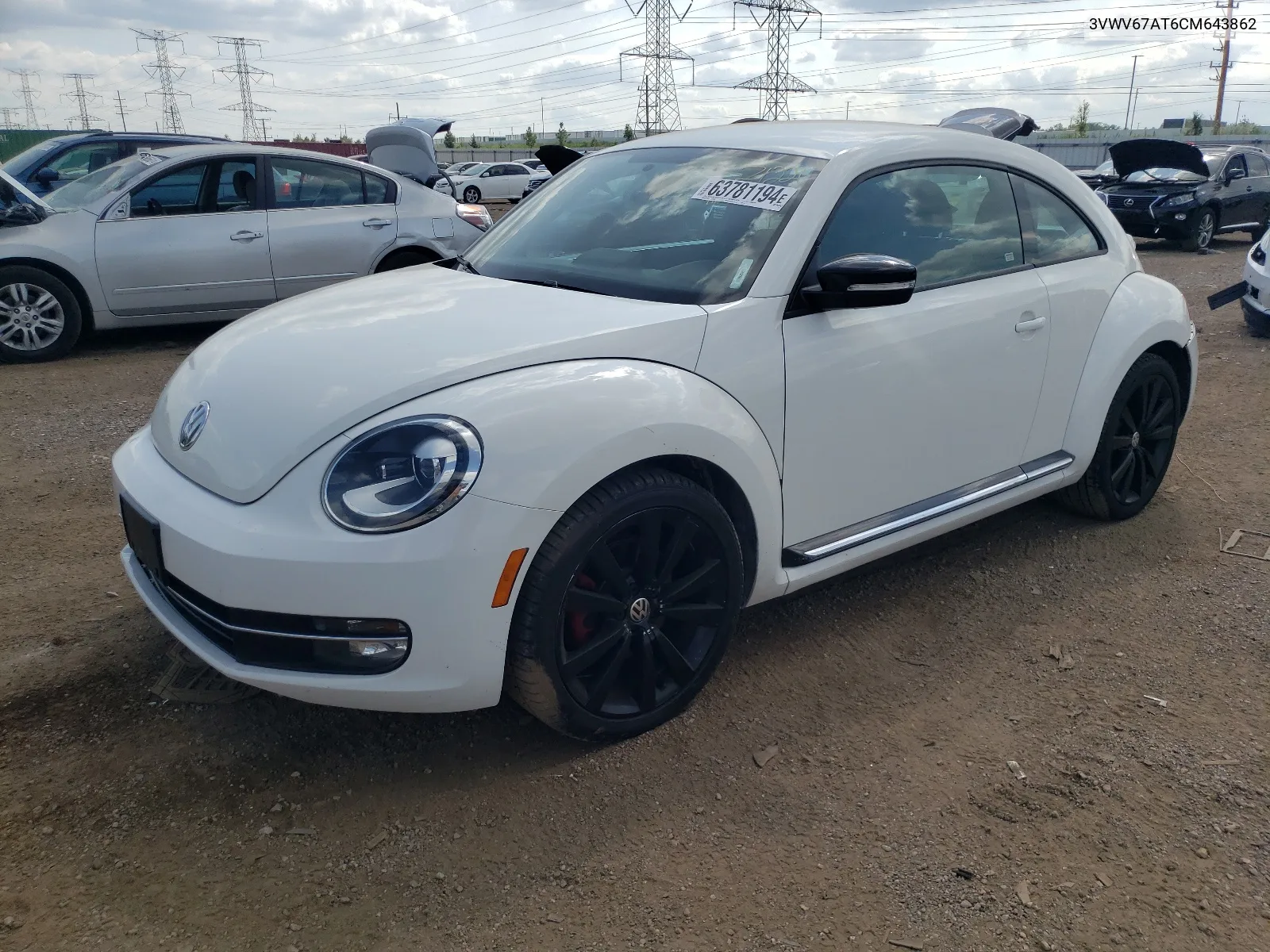 2012 Volkswagen Beetle Turbo VIN: 3VWV67AT6CM643862 Lot: 63781194