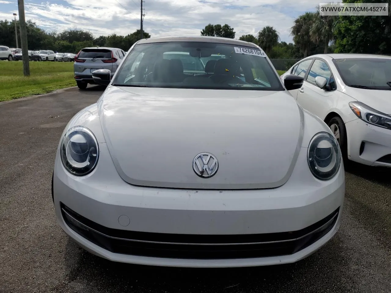 2012 Volkswagen Beetle Turbo VIN: 3VWV67ATXCM645274 Lot: 74268104