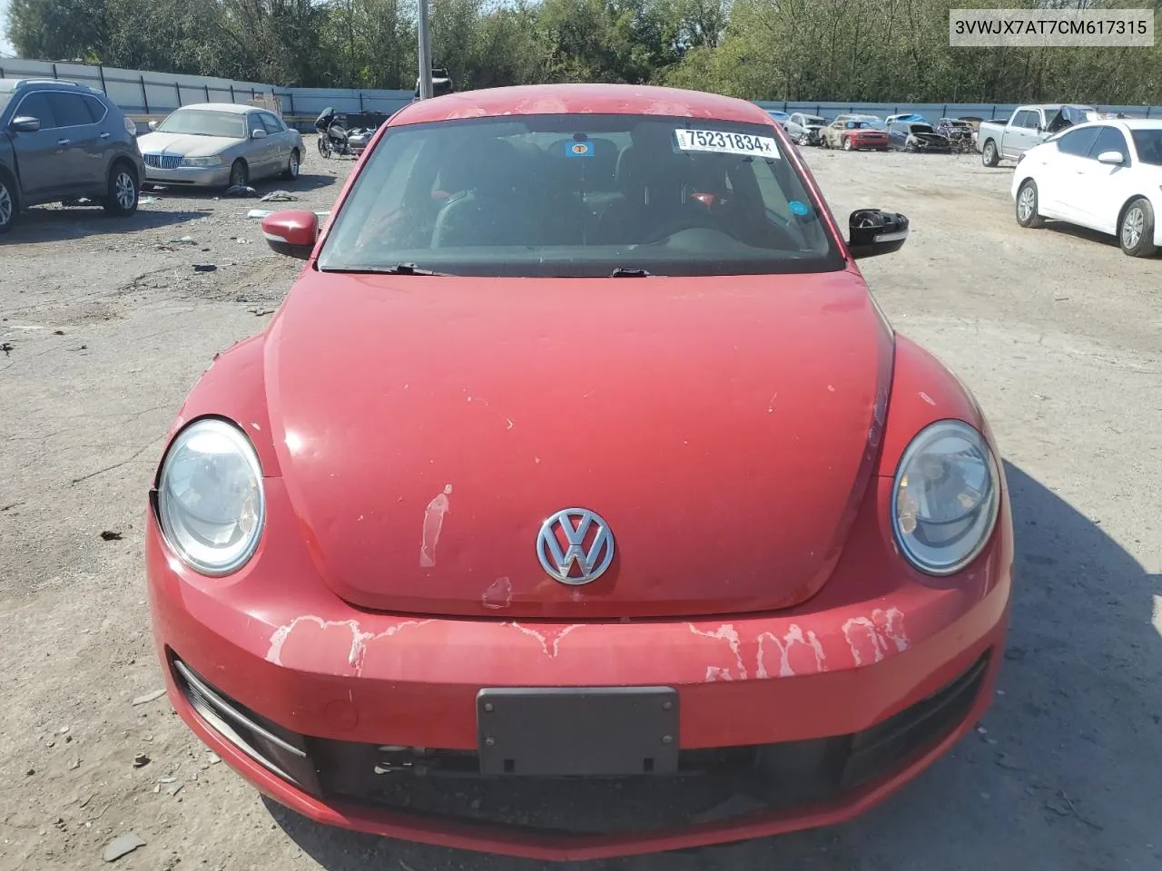 2012 Volkswagen Beetle VIN: 3VWJX7AT7CM617315 Lot: 75231834