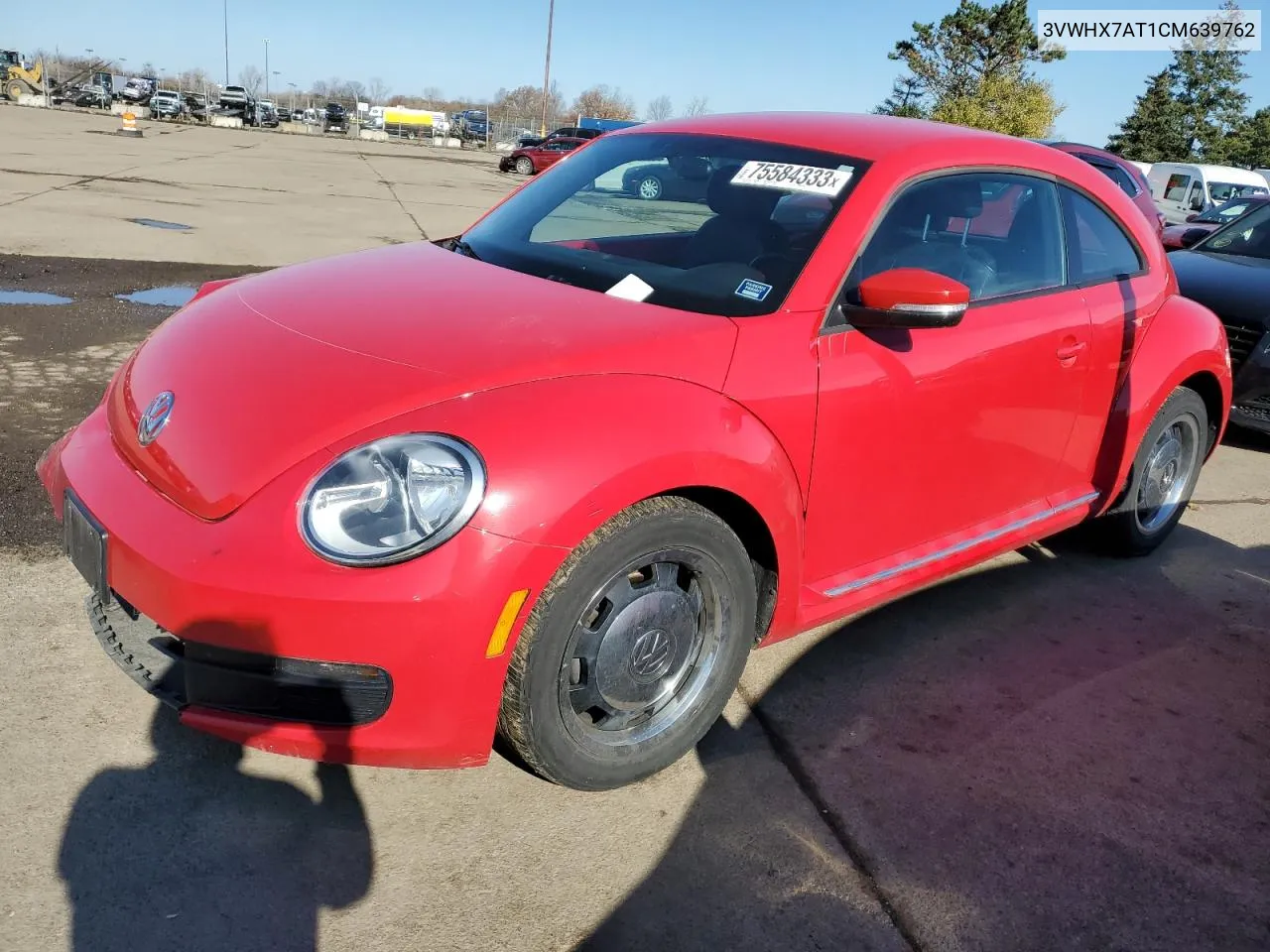 2012 Volkswagen Beetle VIN: 3VWHX7AT1CM639762 Lot: 75584333