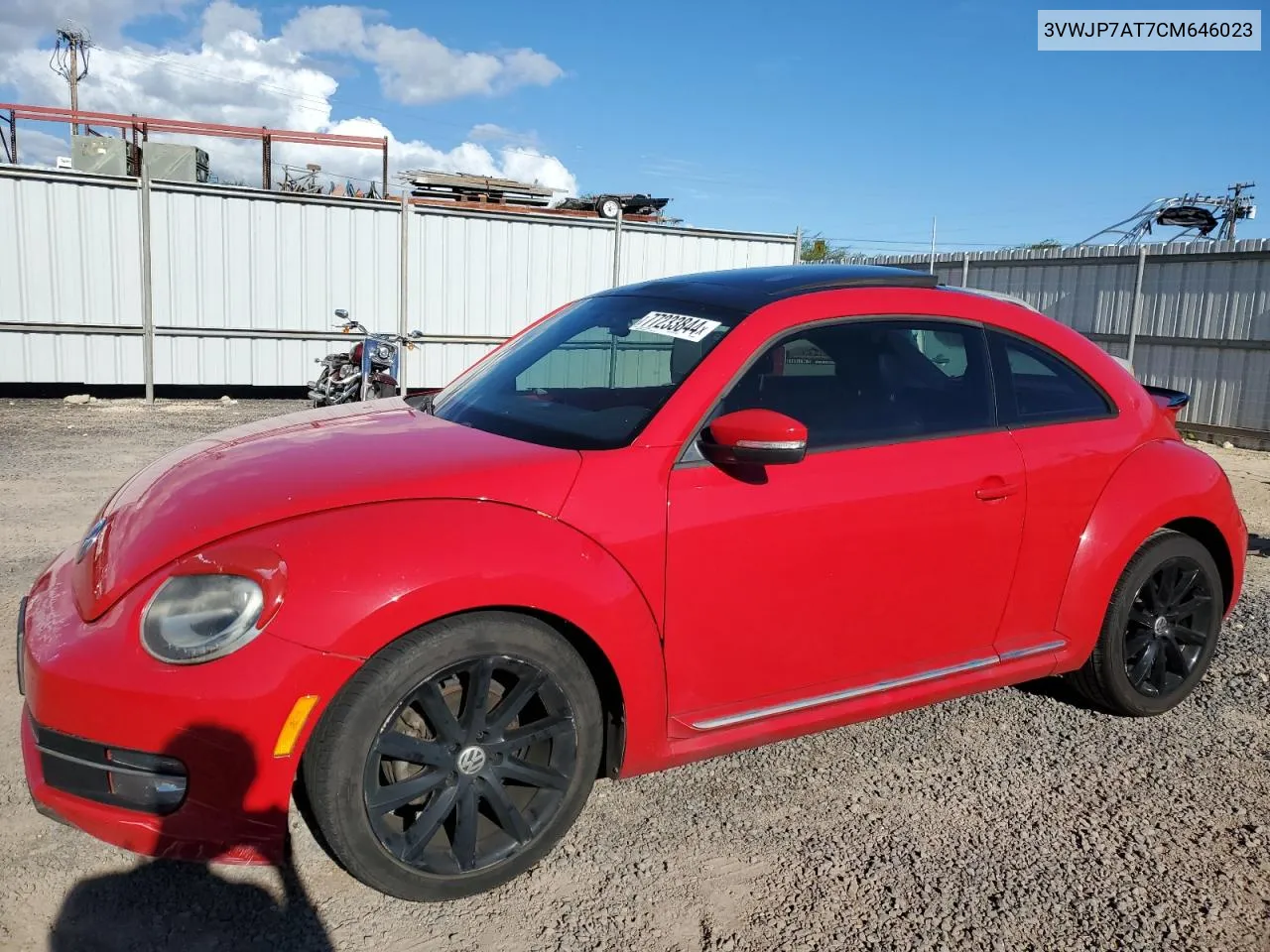 2012 Volkswagen Beetle VIN: 3VWJP7AT7CM646023 Lot: 77233844